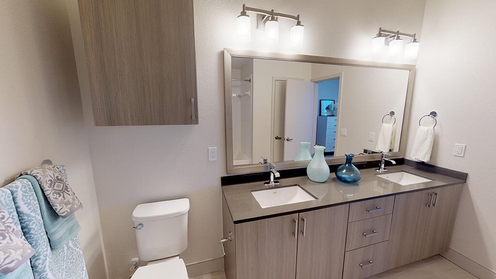Bathroom sinks at The Braydon Apartments in Napa CA